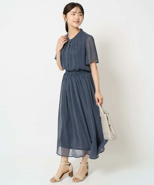 Maison de CINQ / メゾン ドゥ サンク ロング・マキシ丈スカート | 【小さいサイズ】スクエアドット柄シフォンスカート/丈の長さが選べる/洗える/セットアップ対応 | 詳細17