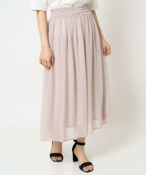 Maison de CINQ / メゾン ドゥ サンク ロング・マキシ丈スカート | 【小さいサイズ】スクエアドット柄シフォンスカート/丈の長さが選べる/洗える/セットアップ対応 | 詳細2