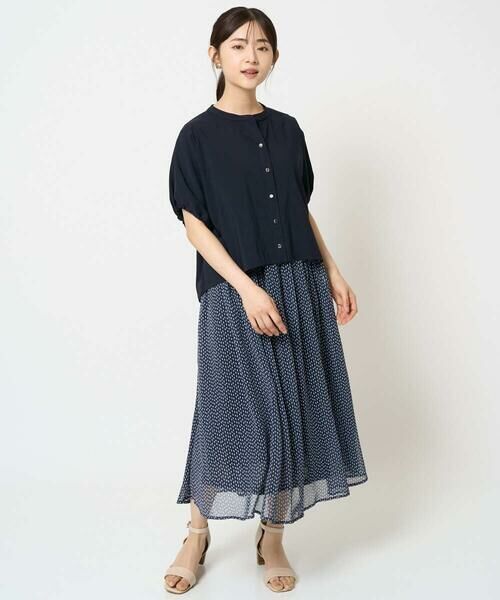 Maison de CINQ / メゾン ドゥ サンク ロング・マキシ丈スカート | 【小さいサイズ】スクエアドット柄シフォンスカート/丈の長さが選べる/洗える/セットアップ対応 | 詳細21