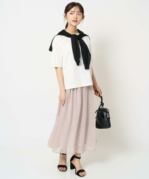 Maison de CINQ / メゾン ドゥ サンク ロング・マキシ丈スカート | 【小さいサイズ】スクエアドット柄シフォンスカート/丈の長さが選べる/洗える/セットアップ対応 | 詳細27