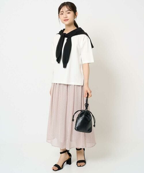 Maison de CINQ / メゾン ドゥ サンク ロング・マキシ丈スカート | 【小さいサイズ】スクエアドット柄シフォンスカート/丈の長さが選べる/洗える/セットアップ対応 | 詳細28