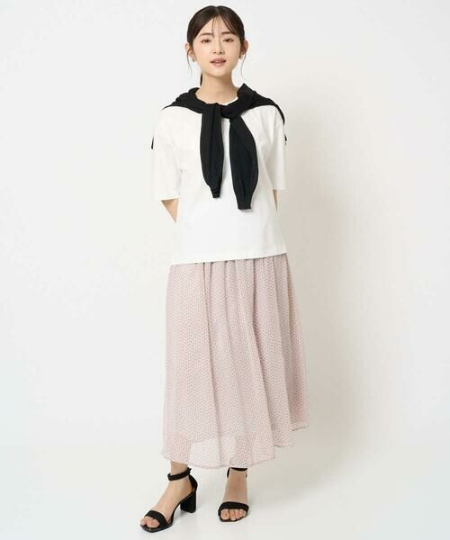Maison de CINQ / メゾン ドゥ サンク ロング・マキシ丈スカート | 【小さいサイズ】スクエアドット柄シフォンスカート/丈の長さが選べる/洗える/セットアップ対応 | 詳細29