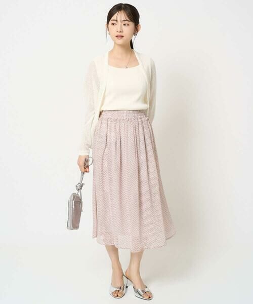 Maison de CINQ / メゾン ドゥ サンク ロング・マキシ丈スカート | 【小さいサイズ】スクエアドット柄シフォンスカート/丈の長さが選べる/洗える/セットアップ対応 | 詳細30