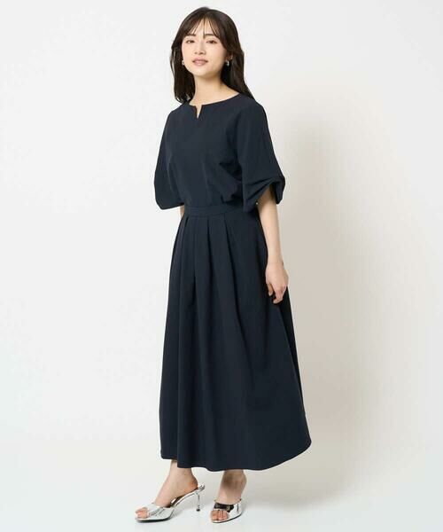 Maison de CINQ / メゾン ドゥ サンク ロング・マキシ丈スカート | 【小さいサイズ】タックフレアースカート/撥水/UVカット/洗える | 詳細13