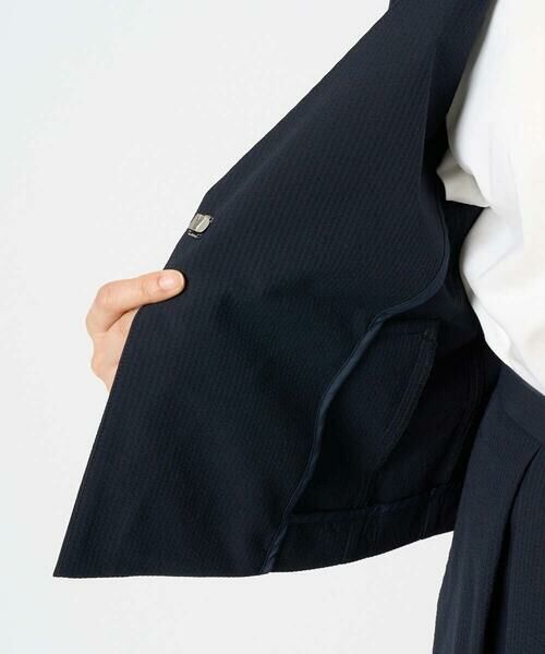 Maison de CINQ / メゾン ドゥ サンク ノーカラージャケット | 【小さいサイズ】ハーフスリーブジャケット/撥水/UVカット/洗える/セットアップ対応 | 詳細11