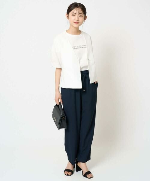 Maison de CINQ / メゾン ドゥ サンク ノーカラージャケット | 【小さいサイズ】ハーフスリーブジャケット/撥水/UVカット/洗える/セットアップ対応 | 詳細17