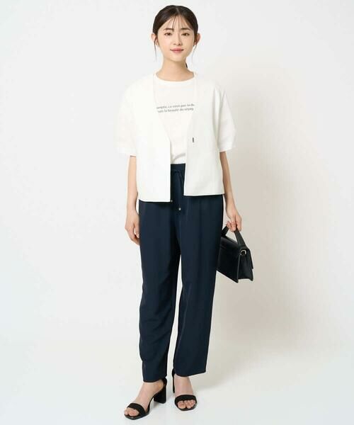 Maison de CINQ / メゾン ドゥ サンク ノーカラージャケット | 【小さいサイズ】ハーフスリーブジャケット/撥水/UVカット/洗える/セットアップ対応 | 詳細18