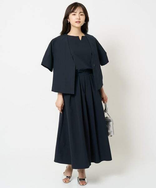 Maison de CINQ / メゾン ドゥ サンク ノーカラージャケット | 【小さいサイズ】ハーフスリーブジャケット/撥水/UVカット/洗える/セットアップ対応 | 詳細22