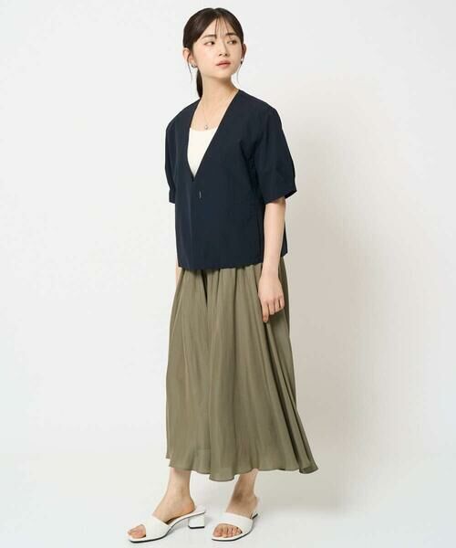 Maison de CINQ / メゾン ドゥ サンク ノーカラージャケット | 【小さいサイズ】ハーフスリーブジャケット/撥水/UVカット/洗える/セットアップ対応 | 詳細25