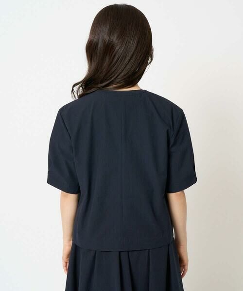 Maison de CINQ / メゾン ドゥ サンク ノーカラージャケット | 【小さいサイズ】ハーフスリーブジャケット/撥水/UVカット/洗える/セットアップ対応 | 詳細6