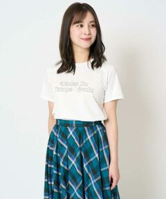 Maison de CINQ / メゾン ドゥ サンク カットソー | 【小さいサイズ】配色デザインロゴTシャツ/接触冷感/洗える