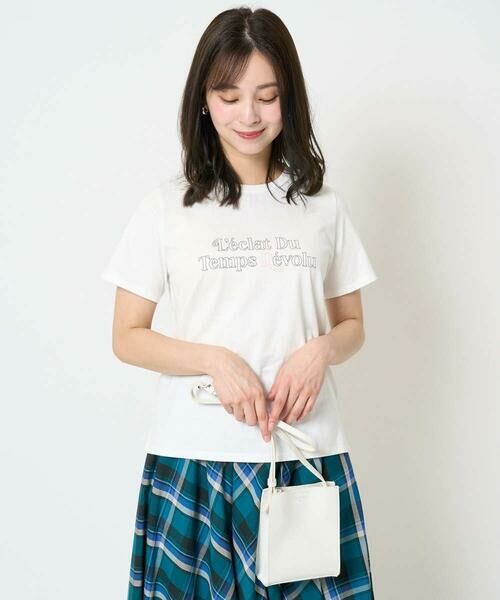 Maison de CINQ / メゾン ドゥ サンク カットソー | 【小さいサイズ】配色デザインロゴTシャツ/接触冷感/洗える | 詳細2