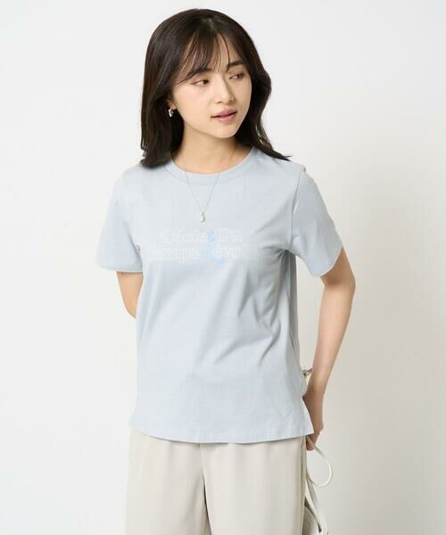 Maison de CINQ / メゾン ドゥ サンク カットソー | 【小さいサイズ】配色デザインロゴTシャツ/接触冷感/洗える | 詳細3