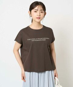 Maison de CINQ / メゾン ドゥ サンク カットソー | 【小さいサイズ】フレンチスリーブロゴTシャツ/接触冷感/洗える