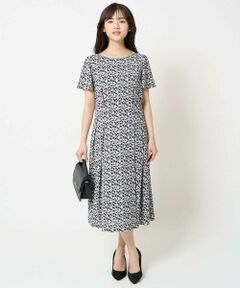 Maison de CINQ / メゾン ドゥ サンク ロング・マキシ丈ワンピース | 【小さいサイズ】ウエストタックジャージーワンピース（幾何柄・無地）/洗える