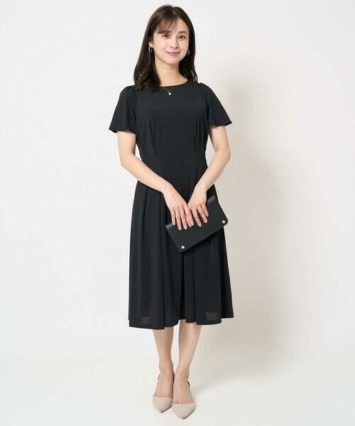 Maison de CINQ / メゾン ドゥ サンク ロング・マキシ丈ワンピース | 【小さいサイズ】ウエストタックジャージーワンピース（幾何柄・無地）/洗える | 詳細17