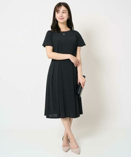 Maison de CINQ / メゾン ドゥ サンク ロング・マキシ丈ワンピース | 【小さいサイズ】ウエストタックジャージーワンピース（幾何柄・無地）/洗える | 詳細18