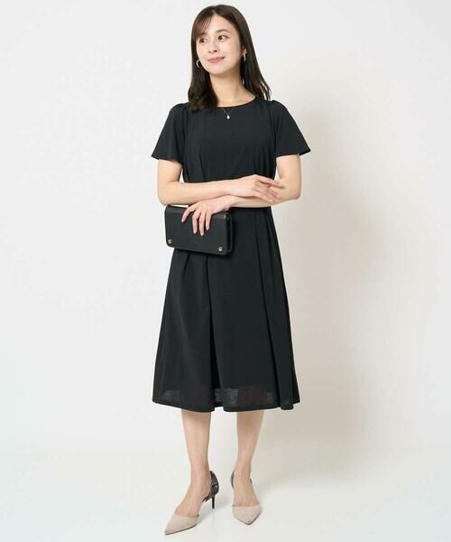 Maison de CINQ / メゾン ドゥ サンク ロング・マキシ丈ワンピース | 【小さいサイズ】ウエストタックジャージーワンピース（幾何柄・無地）/洗える | 詳細2