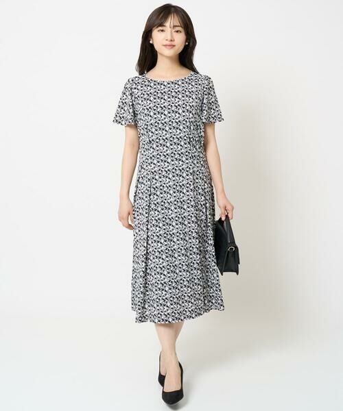 Maison de CINQ / メゾン ドゥ サンク ロング・マキシ丈ワンピース | 【小さいサイズ】ウエストタックジャージーワンピース（幾何柄・無地）/洗える | 詳細21