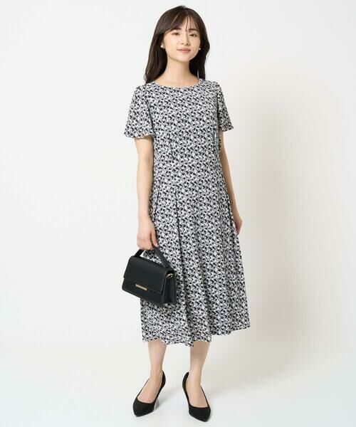 Maison de CINQ / メゾン ドゥ サンク ロング・マキシ丈ワンピース | 【小さいサイズ】ウエストタックジャージーワンピース（幾何柄・無地）/洗える | 詳細22