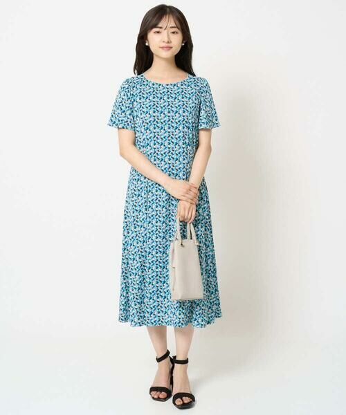 Maison de CINQ / メゾン ドゥ サンク ロング・マキシ丈ワンピース | 【小さいサイズ】ウエストタックジャージーワンピース（幾何柄・無地）/洗える | 詳細25