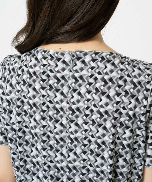 Maison de CINQ / メゾン ドゥ サンク ロング・マキシ丈ワンピース | 【小さいサイズ】ウエストタックジャージーワンピース（幾何柄・無地）/洗える | 詳細7