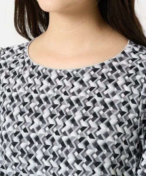 Maison de CINQ / メゾン ドゥ サンク ロング・マキシ丈ワンピース | 【小さいサイズ】ウエストタックジャージーワンピース（幾何柄・無地）/洗える | 詳細8