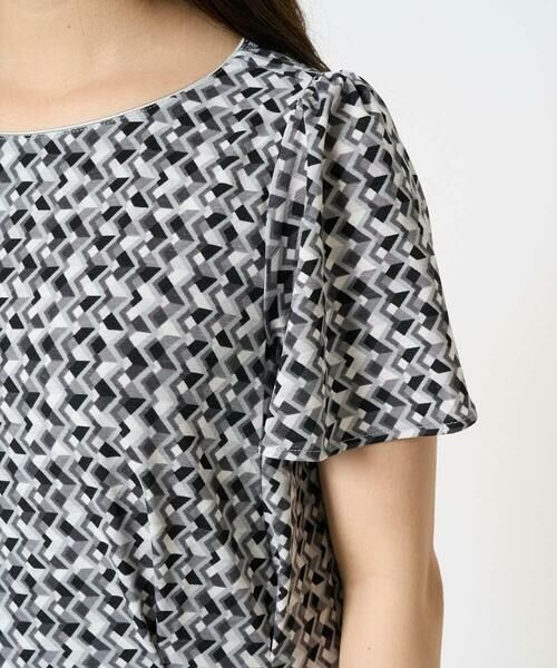 Maison de CINQ / メゾン ドゥ サンク ロング・マキシ丈ワンピース | 【小さいサイズ】ウエストタックジャージーワンピース（幾何柄・無地）/洗える | 詳細9