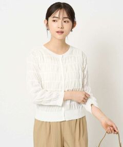 Maison de CINQ / メゾン ドゥ サンク カーディガン・ボレロ | 【小さいサイズ】シャーリングボーダーニットカーディガン/洗える