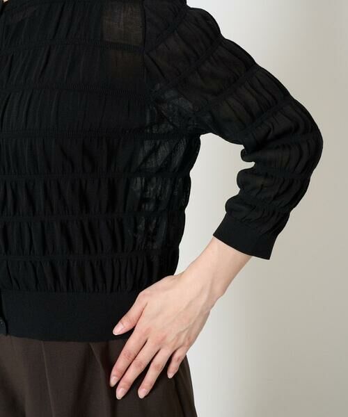 Maison de CINQ / メゾン ドゥ サンク カーディガン・ボレロ | 【小さいサイズ】シャーリングボーダーニットカーディガン/洗える | 詳細9