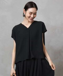 Maison de CINQ / メゾン ドゥ サンク シャツ・ブラウス | 小さいサイズ]楊柳Vネックデザインブラウス(セットアップ対応)