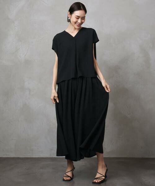 Maison de CINQ / メゾン ドゥ サンク シャツ・ブラウス | 小さいサイズ]楊柳Vネックデザインブラウス(セットアップ対応) | 詳細11