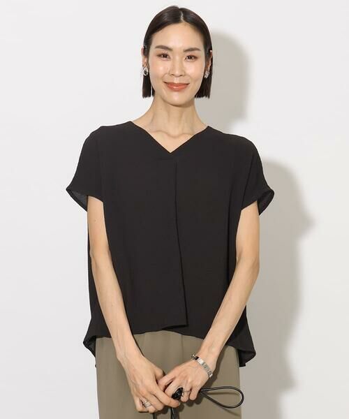 Maison de CINQ / メゾン ドゥ サンク シャツ・ブラウス | 小さいサイズ]楊柳Vネックデザインブラウス(セットアップ対応) | 詳細13