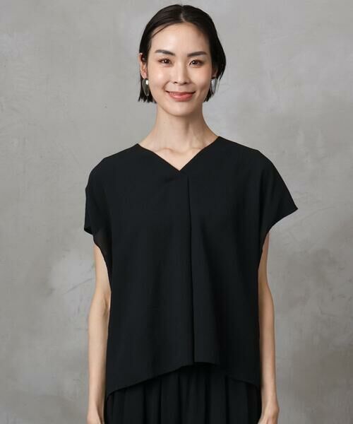 Maison de CINQ / メゾン ドゥ サンク シャツ・ブラウス | 小さいサイズ]楊柳Vネックデザインブラウス(セットアップ対応) | 詳細15