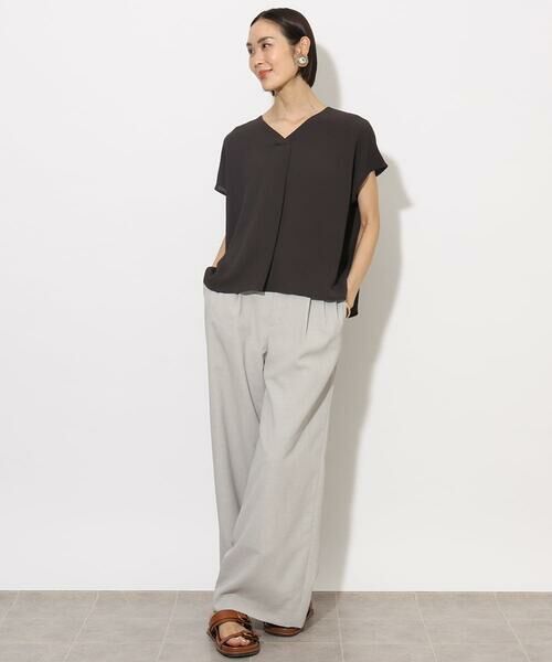 Maison de CINQ / メゾン ドゥ サンク シャツ・ブラウス | 小さいサイズ]楊柳Vネックデザインブラウス(セットアップ対応) | 詳細7