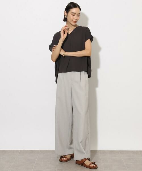 Maison de CINQ / メゾン ドゥ サンク シャツ・ブラウス | 小さいサイズ]楊柳Vネックデザインブラウス(セットアップ対応) | 詳細8