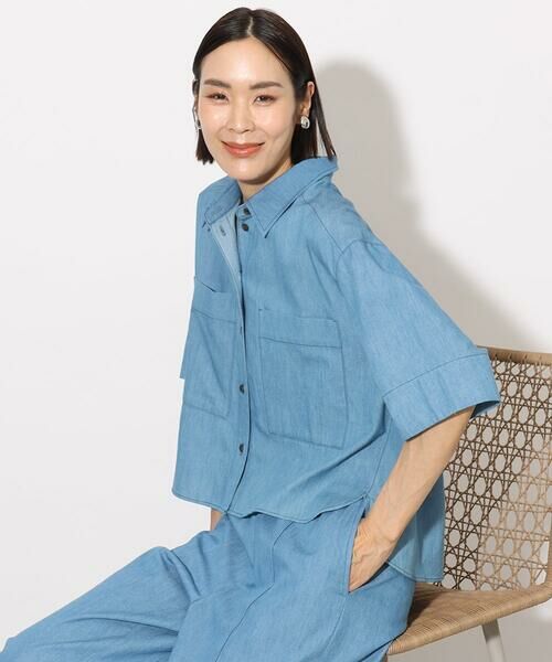 Maison de CINQ / メゾン ドゥ サンク シャツ・ブラウス | [小さいサイズ]ライトオンスデニムシャツ(セットアップ対応) | 詳細1
