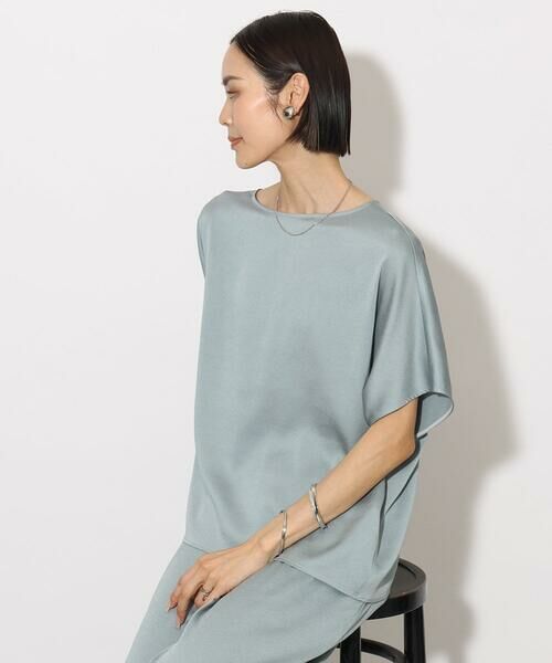 Maison de CINQ/メゾン ドゥ サンク [小さいサイズ]サテンオーバーブラウス(セットアップ対応) ライトグリーン S