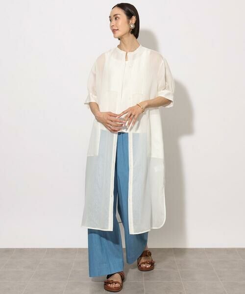 Maison de CINQ / メゾン ドゥ サンク ロング・マキシ丈ワンピース | [小さいサイズ]シアーシャツワンピース | 詳細19