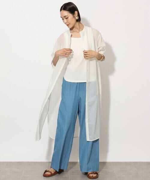 Maison de CINQ / メゾン ドゥ サンク ロング・マキシ丈ワンピース | [小さいサイズ]シアーシャツワンピース | 詳細21