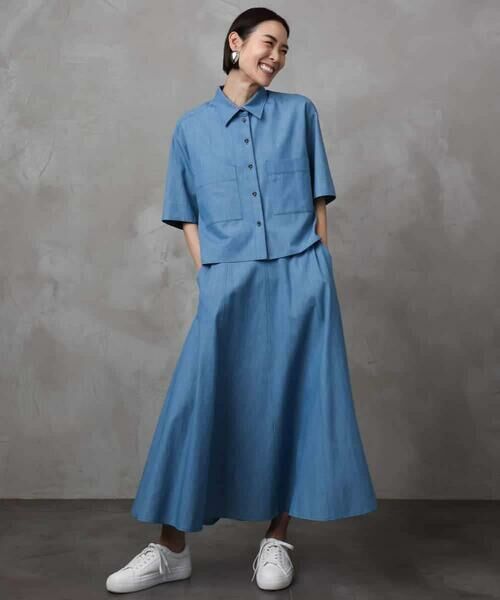 Maison de CINQ / メゾン ドゥ サンク ロング・マキシ丈スカート | [小さいサイズ]ライトオンスデニムスカート(セットアップ対応) | 詳細12