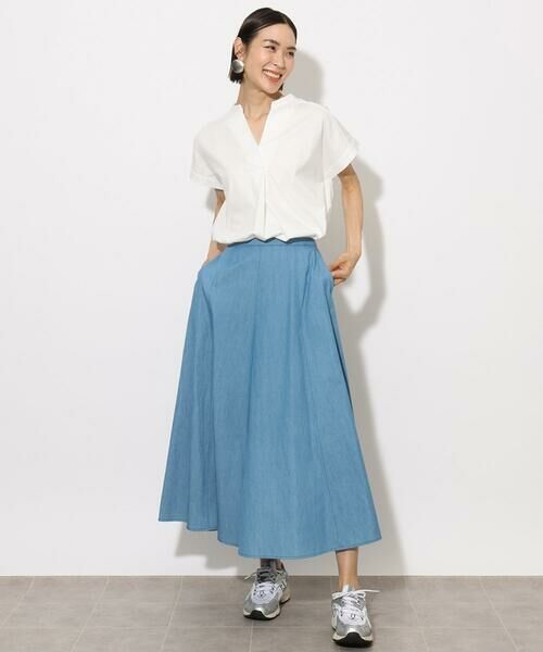 Maison de CINQ / メゾン ドゥ サンク ロング・マキシ丈スカート | [小さいサイズ]ライトオンスデニムスカート(セットアップ対応) | 詳細15