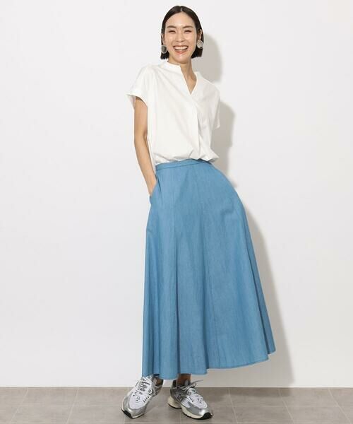 Maison de CINQ / メゾン ドゥ サンク ロング・マキシ丈スカート | [小さいサイズ]ライトオンスデニムスカート(セットアップ対応) | 詳細16