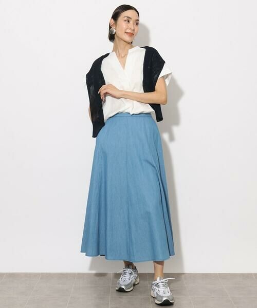 Maison de CINQ / メゾン ドゥ サンク ロング・マキシ丈スカート | [小さいサイズ]ライトオンスデニムスカート(セットアップ対応) | 詳細19