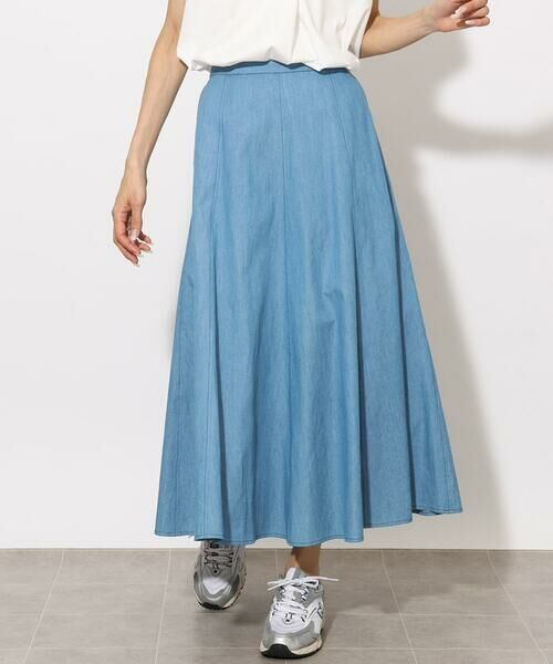 Maison de CINQ / メゾン ドゥ サンク ロング・マキシ丈スカート | [小さいサイズ]ライトオンスデニムスカート(セットアップ対応) | 詳細2