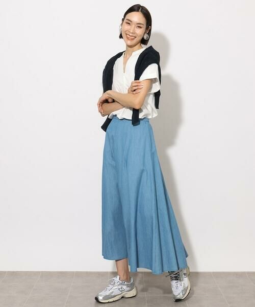 Maison de CINQ / メゾン ドゥ サンク ロング・マキシ丈スカート | [小さいサイズ]ライトオンスデニムスカート(セットアップ対応) | 詳細20