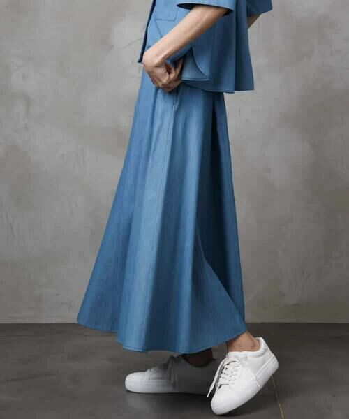 Maison de CINQ / メゾン ドゥ サンク ロング・マキシ丈スカート | [小さいサイズ]ライトオンスデニムスカート(セットアップ対応) | 詳細3
