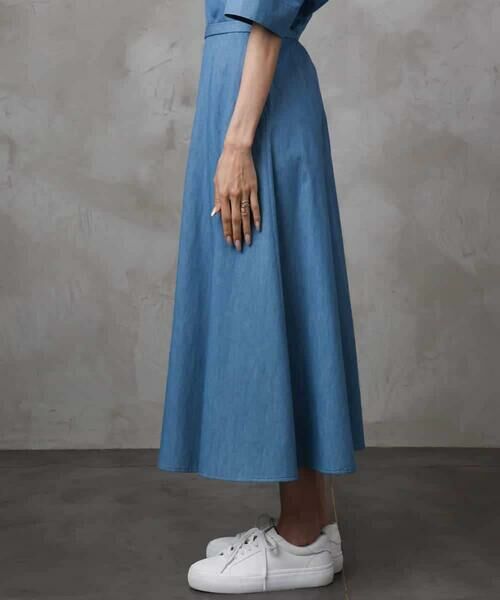 Maison de CINQ / メゾン ドゥ サンク ロング・マキシ丈スカート | [小さいサイズ]ライトオンスデニムスカート(セットアップ対応) | 詳細5