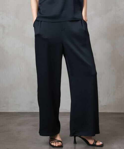 Maison de CINQ/メゾン ドゥ サンク [小さいサイズ]サテンワイドパンツ(セットアップ対応) ブラック S