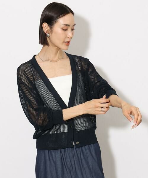 Maison de CINQ / メゾン ドゥ サンク カーディガン・ボレロ | [小さいサイズ]メッシュカーディガン(ホールガーメント) | 詳細6